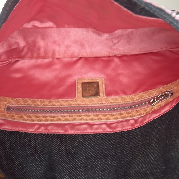 Vintage FENDI denim embroidery beaded baguette bag - Picture 8 of 10